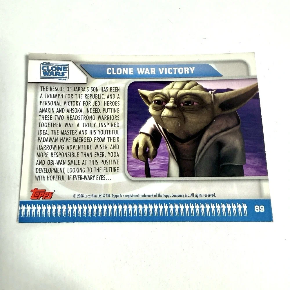 Star Wars Clone Wars Card Lot Topps 2008 Ahsoka Yoda Obi Wan 5 Cards